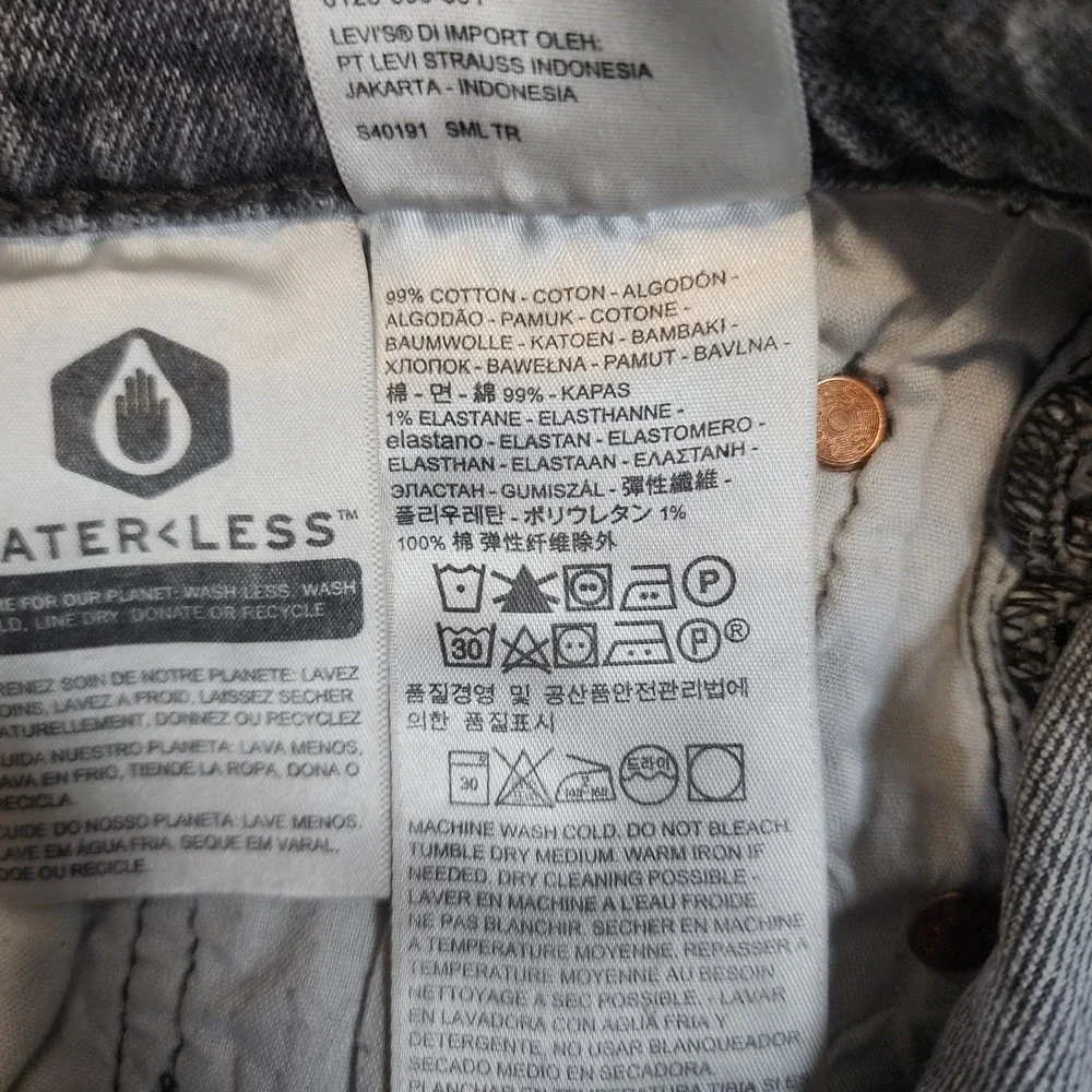 Levis 501 Button Fly Jeans Womens Size 27 Premium Black Wash Denim Big E Casual